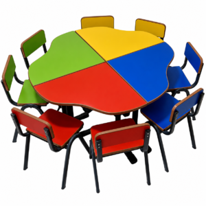 Table modulable fleur multicolore